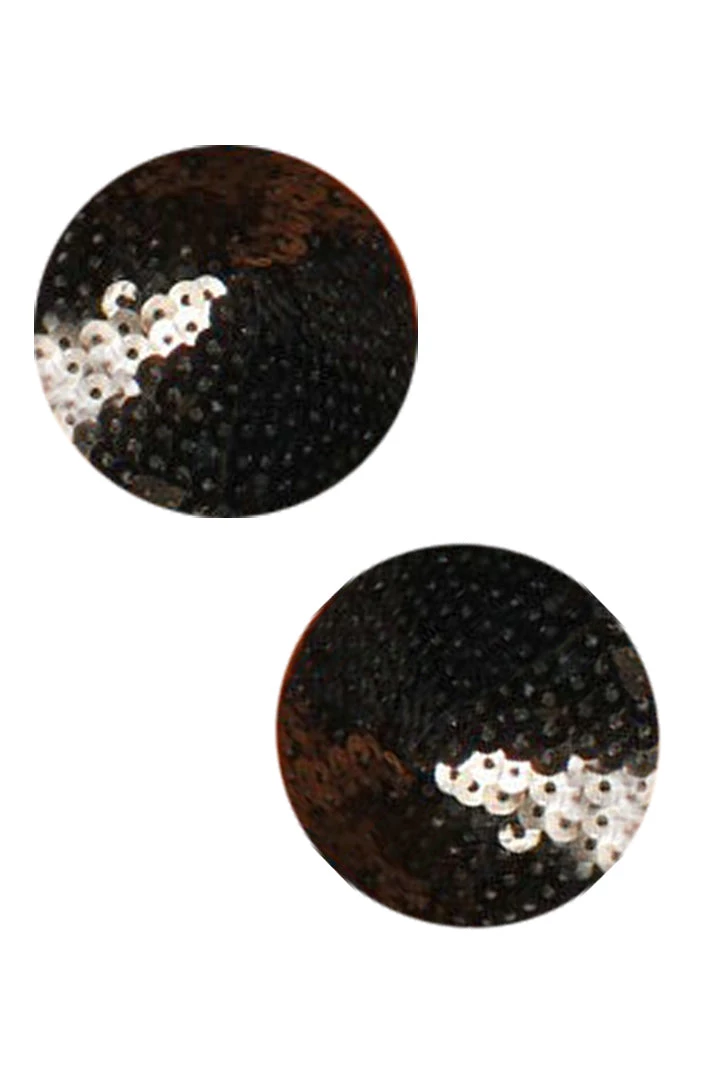 OY Brands Black Sequin Cone Shaped Nipple Pasties Dancewear 3 OY Brands Black Sequin Cone Shaped Nipple Pasties Dancewear