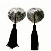 OY Brands Silver Sequin Heart-Shaped Tassel Nipple Pasties 1 OY Brands Silver Sequin Heart-Shaped Tassel Nipple Pasties