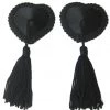 OY Brands Dancewear Embroidered Heart Shaped Tassel Nipple Pasties