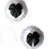 OY Brands White Cone & Black Bows Nipple Pasties 2 OY Brands White Cone & Black Bows Nipple Pasties