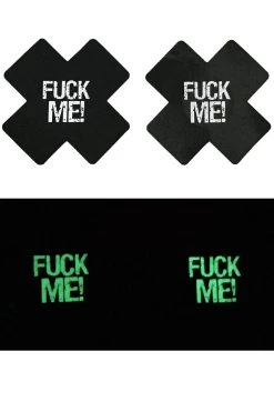 OY Brands Glow In The Dark & Neon Glow In The Dark Double XX- Fuck Me! Nipple Pasties