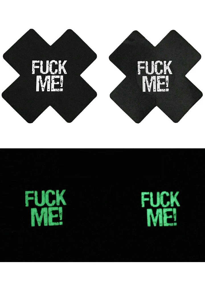 OY Brands Glow In The Dark & Neon Glow In The Dark Double XX- Fuck Me! Nipple Pasties 3 OY Brands Glow In The Dark & Neon Glow In The Dark Double XX- Fuck Me! Nipple Pasties