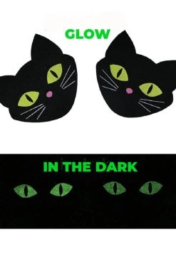 GE Apparel Glow In The Dark Black Cat Nipple Pasties