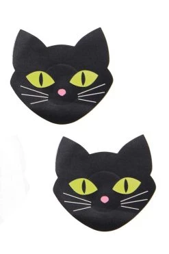GE Apparel Glow In The Dark Black Cat Nipple Pasties