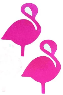 OY Brands Pink Satin Flamingo Nipple Pasties Dancewear