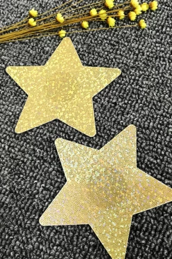 OY Brands Gold Sparkle Star Nipple Pasties
