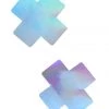 OY Brands Dancewear Holographic Cross Nipple Pasties