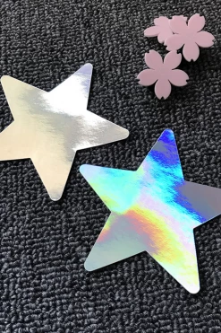 GE Apparel Holographic Star Nipple Pasties 10 GE Apparel Holographic Star Nipple Pasties