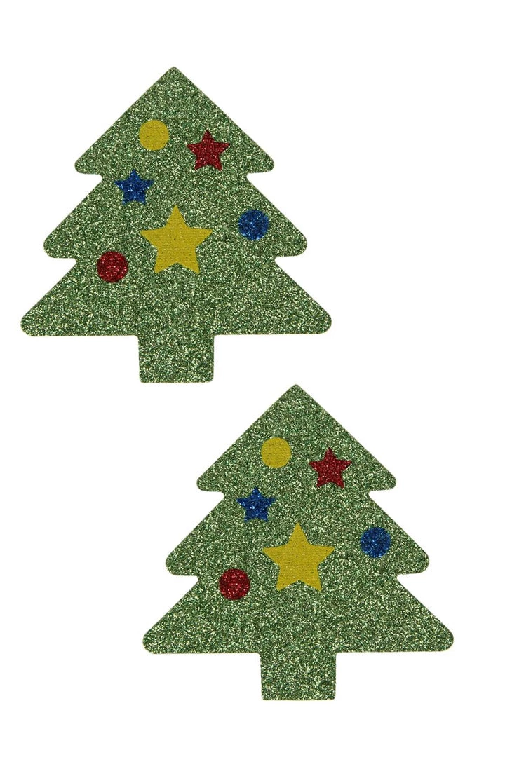 OY Brands Glitter Christmas Tree Nipple Pasties 3 OY Brands Glitter Christmas Tree Nipple Pasties