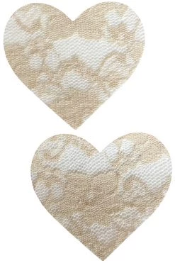 NevaNude New Beige Lace Heart Nipple Pasties