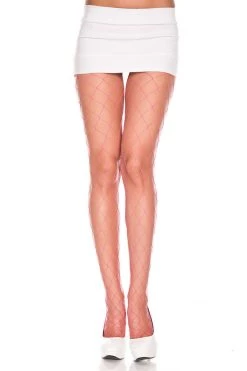 Music Legs Glow In The Dark & Neon Prissy In Pink Diamond Net Spandex Pantyhose