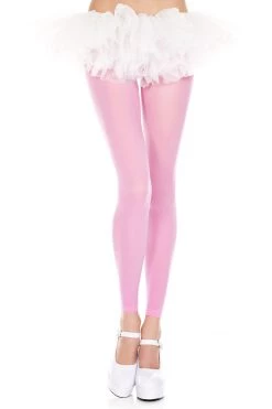 Music Legs Blazing Blush Opaque Footless Tights Glow In The Dark & Neon