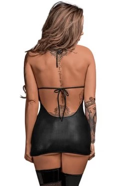 Magic Silk Xena Open Cup Wet Look Mini Dress