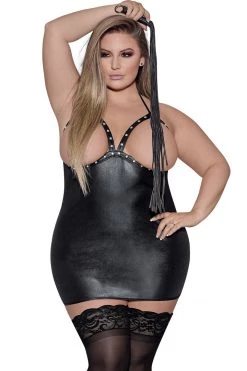 Magic Silk Xena Open Cup Wet Look Mini Dress