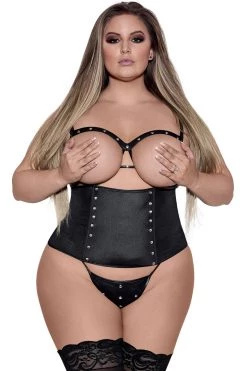 Magic Silk BDSM Lingerie Vixen Three Piece Open Cup Lingerie Set