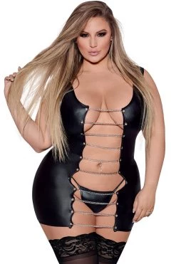 Magic Silk Aurora Faux Leather Lingerie Chain Dress BDSM Lingerie 10 Magic Silk Aurora Faux Leather Lingerie Chain Dress BDSM Lingerie
