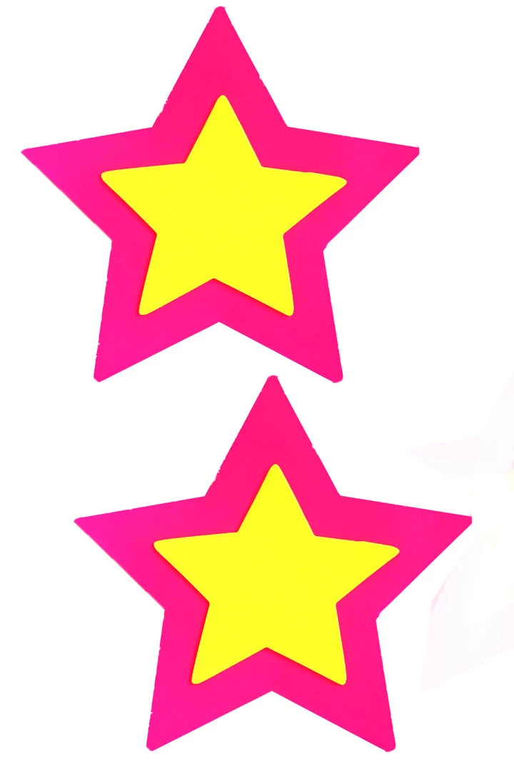 NevaNude Blacklight Starburst Pink Power Nipple Pasties Glow In The Dark & Neon 4 NevaNude Blacklight Starburst Pink Power Nipple Pasties Glow In The Dark & Neon