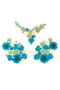 NevaNude Lingerie Spring Fling Blue Real Dried Pressed Flower Nipztix