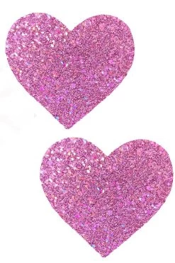 NevaNude Iridescent Pink Glitter Hearts Nipple Pasties Valentines Day Lingerie