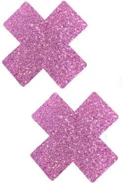 NevaNude Iridescent Pink Glitter XX Nipple Pasties