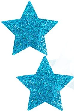 NevaNude Turquoise Glitter Holographic Flakes Star Nipple Pasties