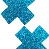 NevaNude Turquoise Glitter Holographic Flakes XX Nipple Pasties 2 NevaNude Turquoise Glitter Holographic Flakes XX Nipple Pasties