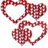 Pastease Peek-a-Boob: Red Hearts Pattern On White Heart Frame Nipple Pasties