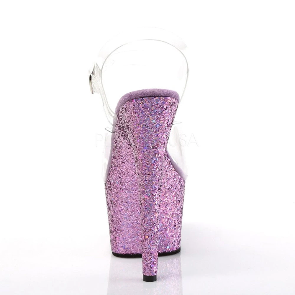 Pleaser Clear/Purple 7" Glitter High Heels* 4 Pleaser Clear/Purple 7" Glitter High Heels*
