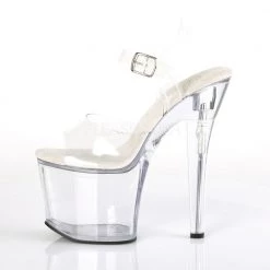 Pleaser Shoes 7" Clear Ankle Strap Stripper Heels*