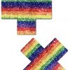 Pastease Glittering Rainbow XX Nipple Pasties Rainbow Clothing