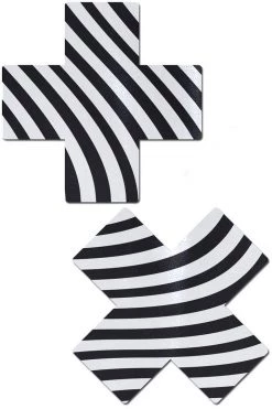 Pastease Black & White Silly Stripes XX Nipple Pasties Accessories