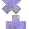 Pastease Lavender Holographic Triangle Cross Nipple Pasties Accessories