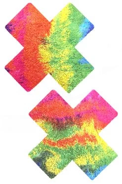 NevaNude Rainbow Clothing Rainbow Sparkle Double X Nipple Pasties