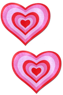 Pastease Red & Pink Pumping Heart Nipple Pasties Valentines Day Lingerie