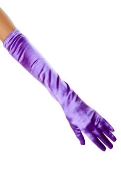 Roma Stretch Satin Gloves - Purple Accessories (Costume)