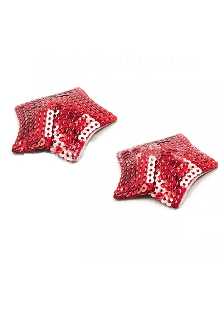 HD Lingerie Red Sequin Star Shaped Nipple Pasties 4 HD Lingerie Red Sequin Star Shaped Nipple Pasties