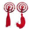 HD Lingerie Red & White Spiral Sequin Tassel Nipple Pasties