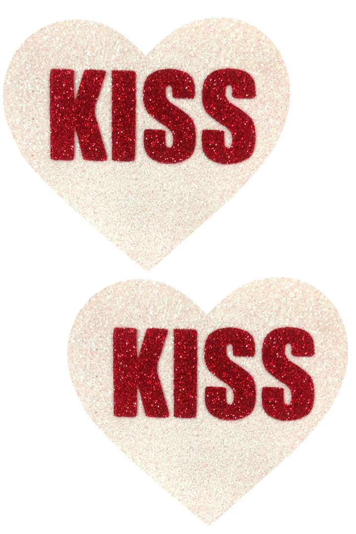 NevaNude Lingerie Kiss Angel White Glitter Heart Nipple Pasties 4 NevaNude Lingerie Kiss Angel White Glitter Heart Nipple Pasties