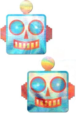 Pastease Colorful Holographic Robot Nipple Pasties Accessories