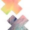 NevaNude Tie Dye Velvet Double X Nipple Pasties Rainbow Clothing