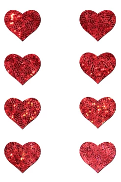 Pastease Mini Red Glitter Heart Body Nipple Pasties
