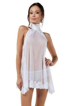 Starline High Neck White Babydoll