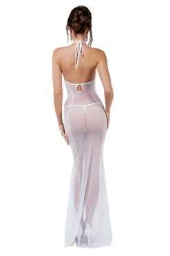 Starline White Mesh Lingerie Gown