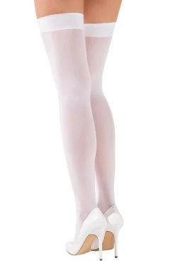 Starline Hosiery White Opaque Thigh Highs