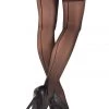 Starline Black Backseam Cuban Heel Thigh High Hosiery