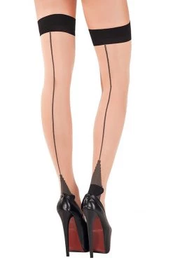 Starline Nude Backseam Cuban Heel Thigh High