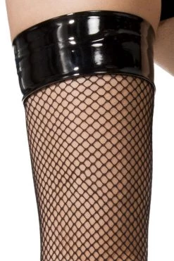 Starline Best Sellers Vinyl Top Fishnet Thigh Highs