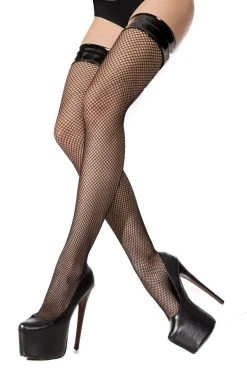 Starline Best Sellers Vinyl Top Fishnet Thigh Highs