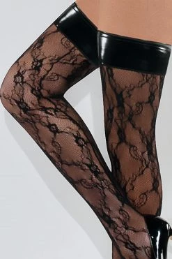 Starline Vinyl Top Lace Thigh Highs BDSM Lingerie