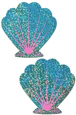 Pastease Accessories Seafoam Glitter Seashell Nipple Pasties